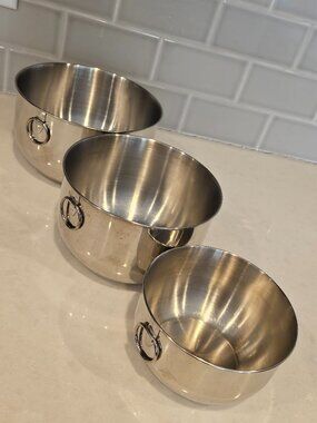 Cuisine Classics Stainless Steel Kitchen Nesting Mixing Bowls - Set of 3
